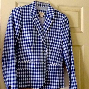 J Crew blue calico print blazer.